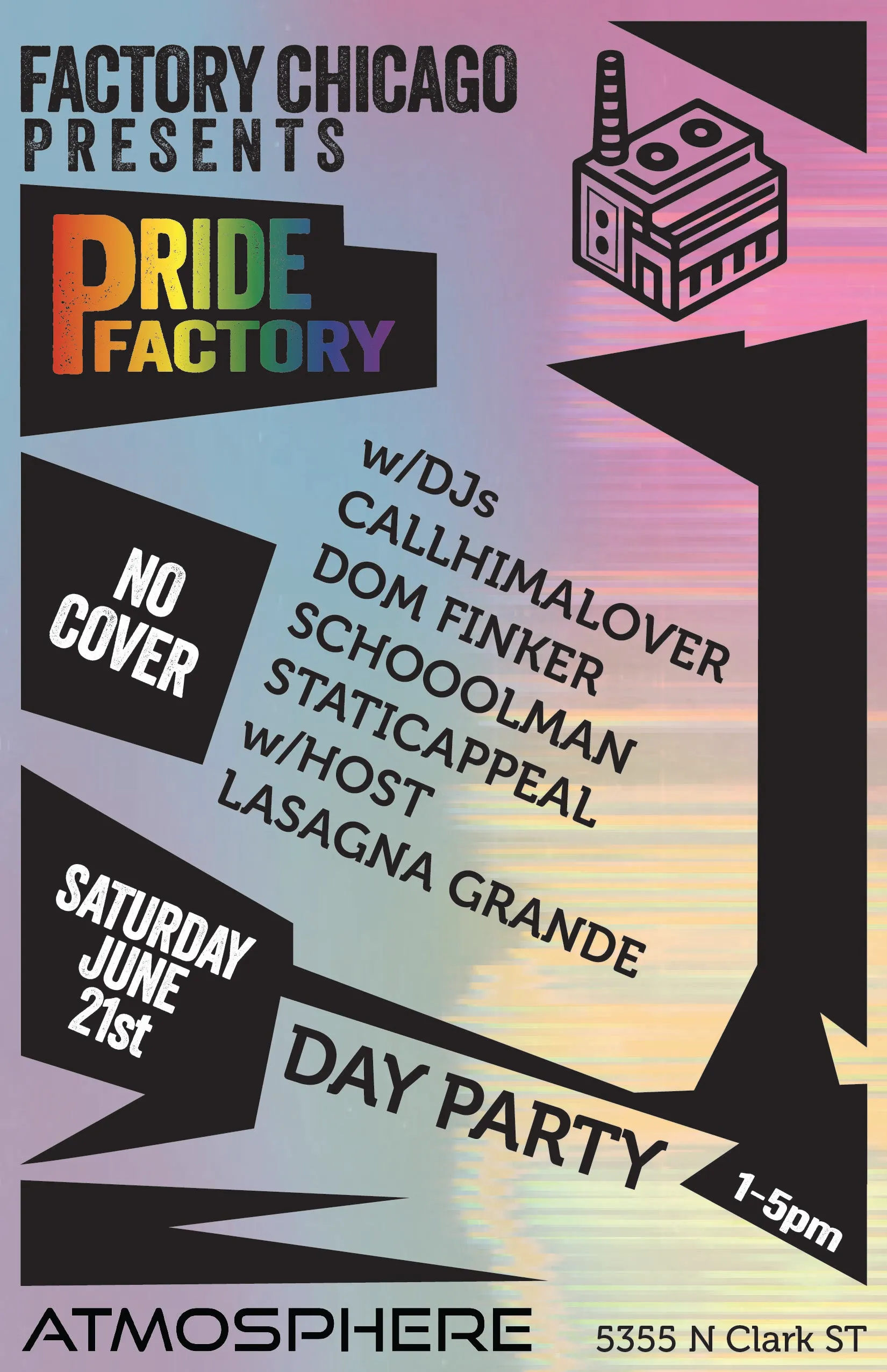 Factory Pride Party event poster